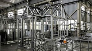 300x300x350cm Victorian greenhouse galvanized frame under trial assembly in factory, Shanghai custom project